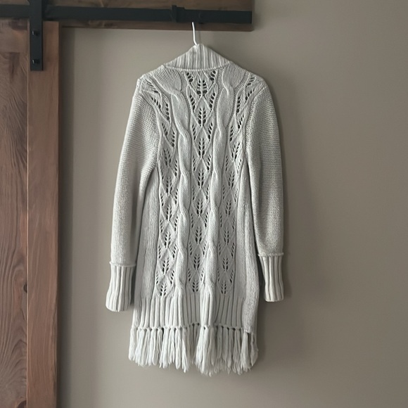 American Eagle Outfitters Women's Open Front Cardigan Wool Off-White, Large Size - Picture 2 of 3